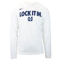 Nike men's long sleeve lock it in bench tee white